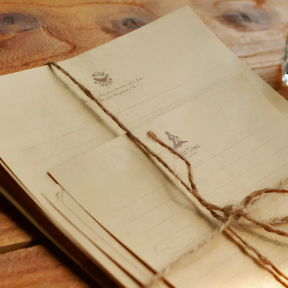 Vintage Kraft Paper Stationery Set 10 large sheets and 2 small sheets brown Chinese envelope style