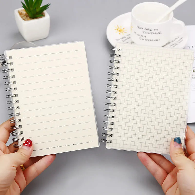 Creative coil-bound notebook showing grid, line, and dot ruling options in three different sizes