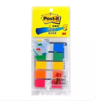 Removable plastic indicator labels in mixed colours with 9.4mm width and 44mm length dimensions
