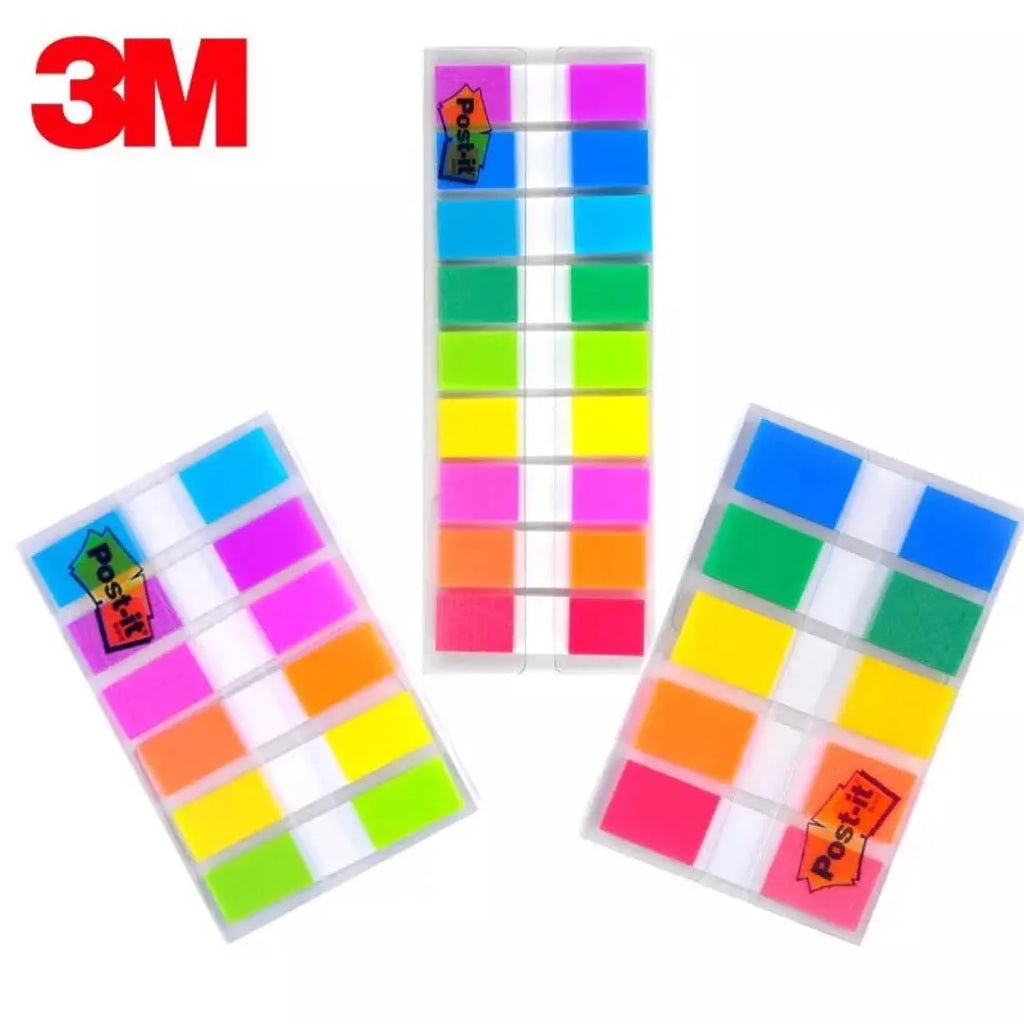 Removable plastic indicator labels in mixed colours with 9.4mm width and 44mm length dimensions