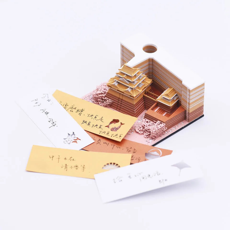 Three-dimensional paper model of the Tianshou Tower from Spirited Away, a buildable Ghibli architectural craft.