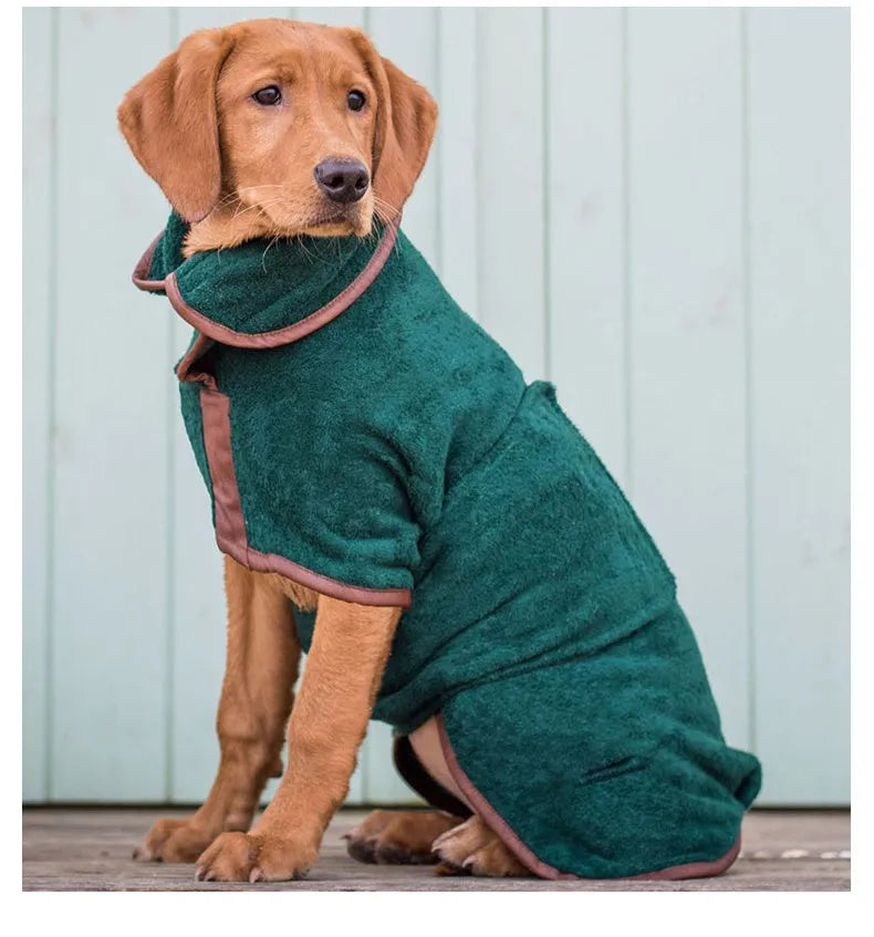 Pet quick-drying absorbent microfibre cloth bath towel in blue for dogs and cats, sizes S to XL