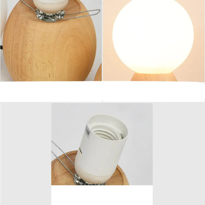 Large glass ball table lamp with Nordic design and push button switch for bedside or study use