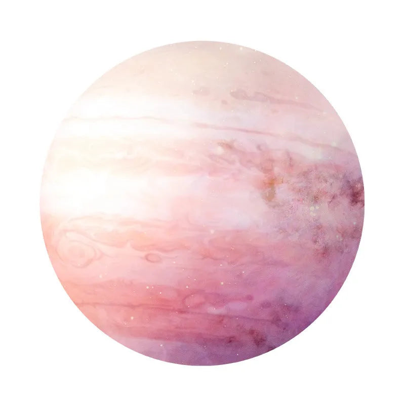 Square planet pattern mouse pad cushion made from natural rubber and silk cloth, 220mm by 220mm.