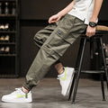 Harlan overalls cropped trousers in loose fit, plain pattern, pocket decoration, army green colour