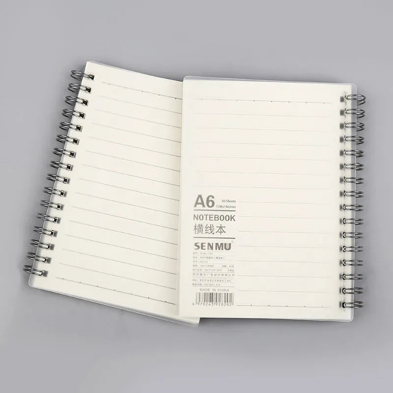 Creative coil-bound notebook showing grid, line, and dot ruling options in three different sizes