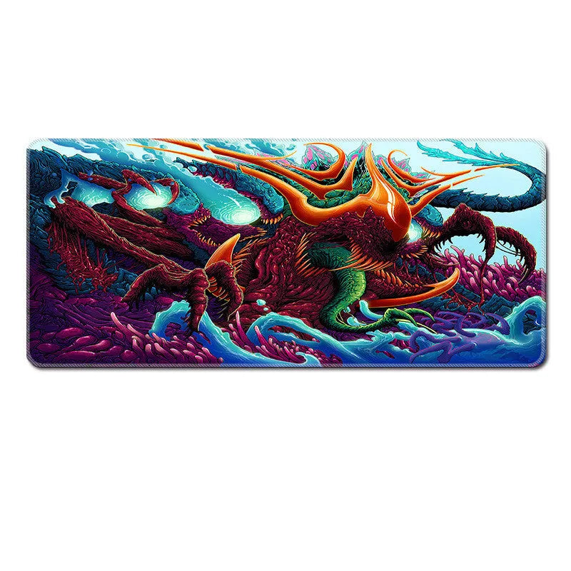 Custom game rubber mouse pad with non-slip base and heat transfer print on desk