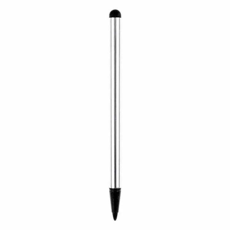 Resistive capacitive dual-purpose touch screen pen in silver, black or red measuring 12cm length