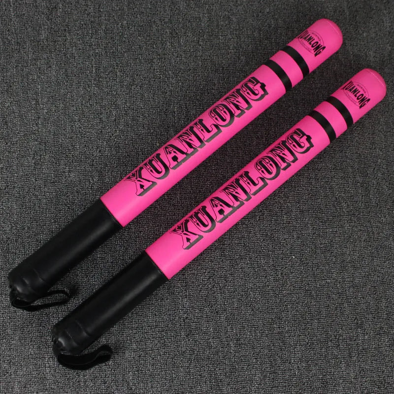 Boxing target stick pair, 57cm PU foam and hard plastic training sticks in orange, green or pink