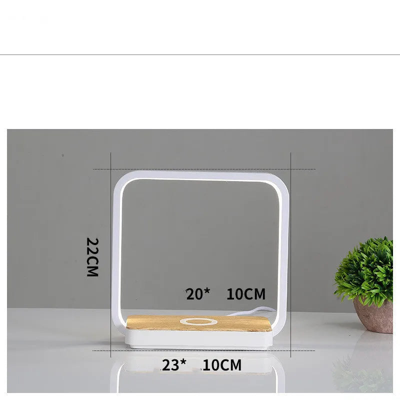 White or gold smart touch sensor bedside lamp with aluminium shade and USB cable.