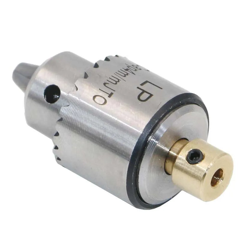 Hard alloy electric drill chuck with 3.17mm tail hole and sleeve on a white background.