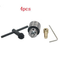 Hard alloy electric drill chuck with 3.17mm tail hole and sleeve on a white background.