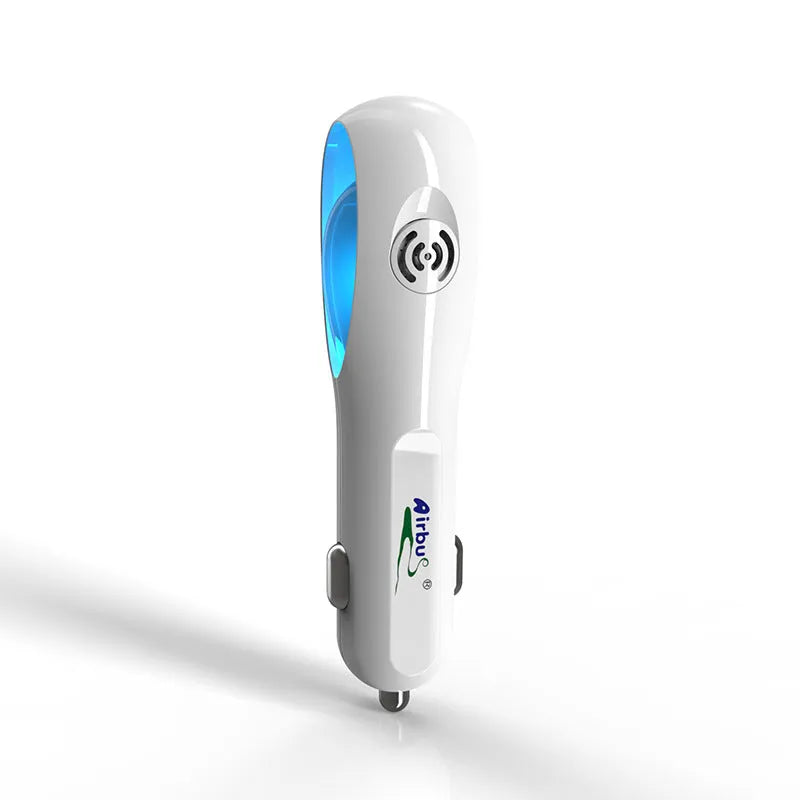 White PC negative ion air purifier with DC12V power for car and small room use