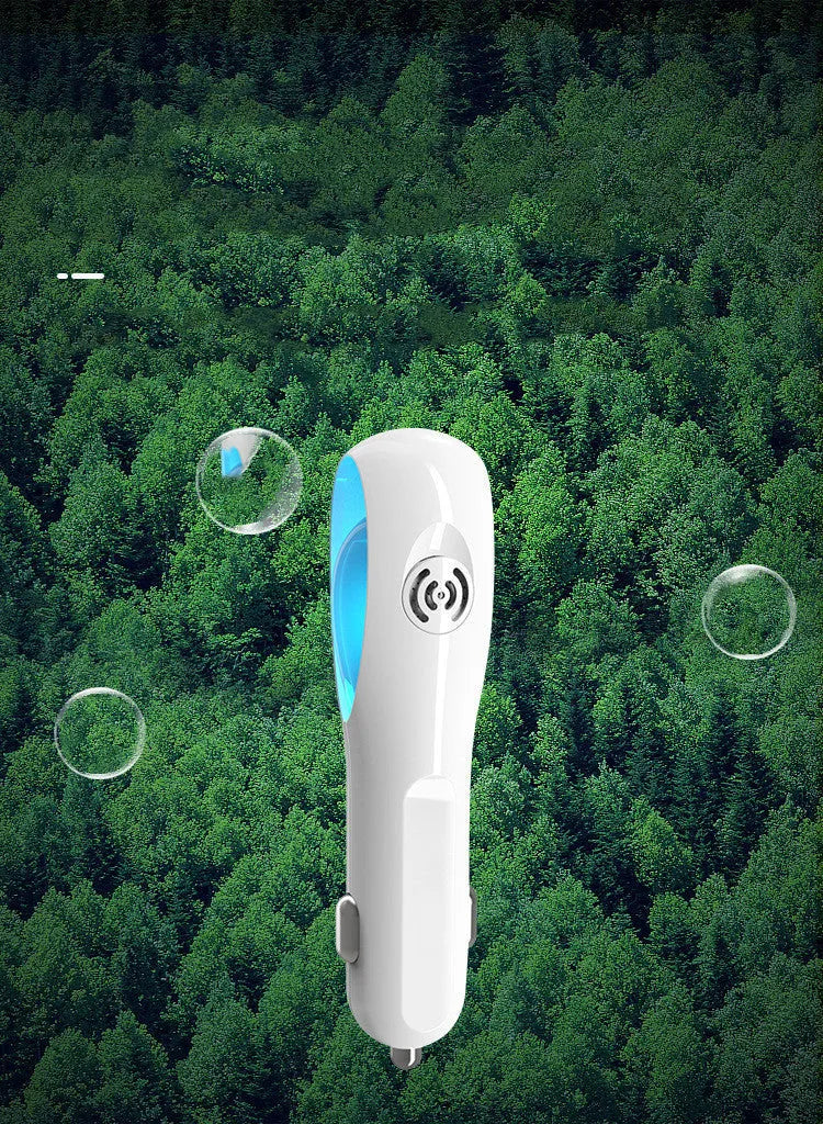 White PC negative ion air purifier with DC12V power for car and small room use