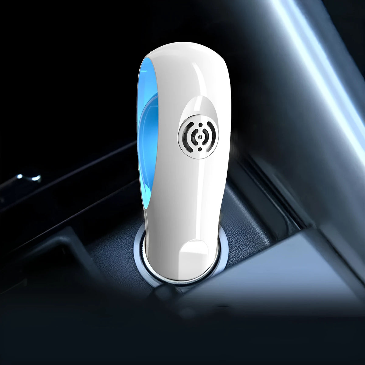 White PC negative ion air purifier with DC12V power for car and small room use