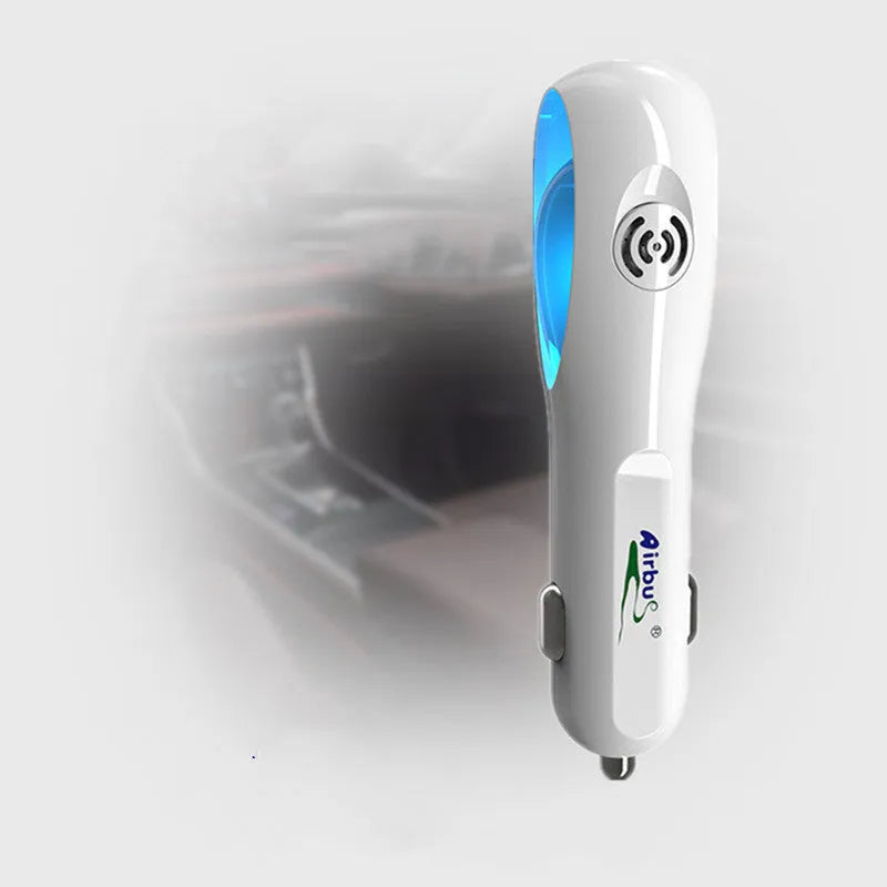 White PC negative ion air purifier with DC12V power for car and small room use