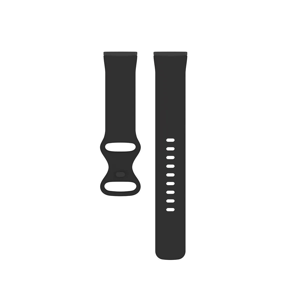 Fitbit Versa3 smart watch TPU silicone replacement strap in multiple colours showing size options.