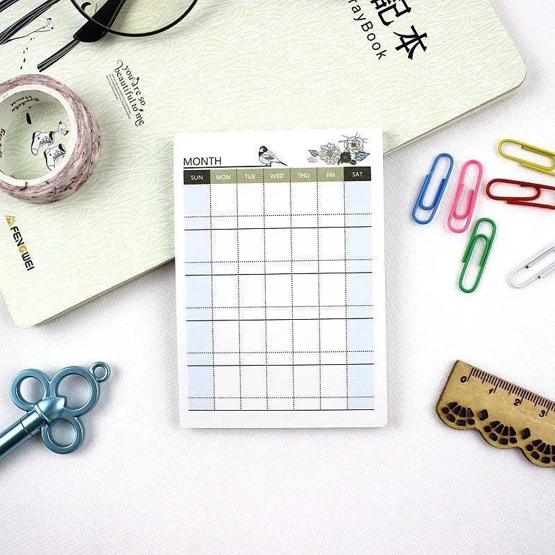 10.2cm work plan diary showing four style options: time plan, daily note, week plan and month plan