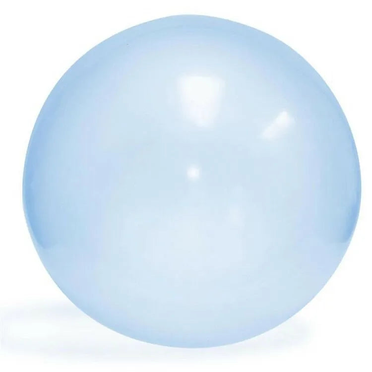 TPR inflatable ball toy in pink, yellow, green, and blue colours showing 40cm to 120cm size range