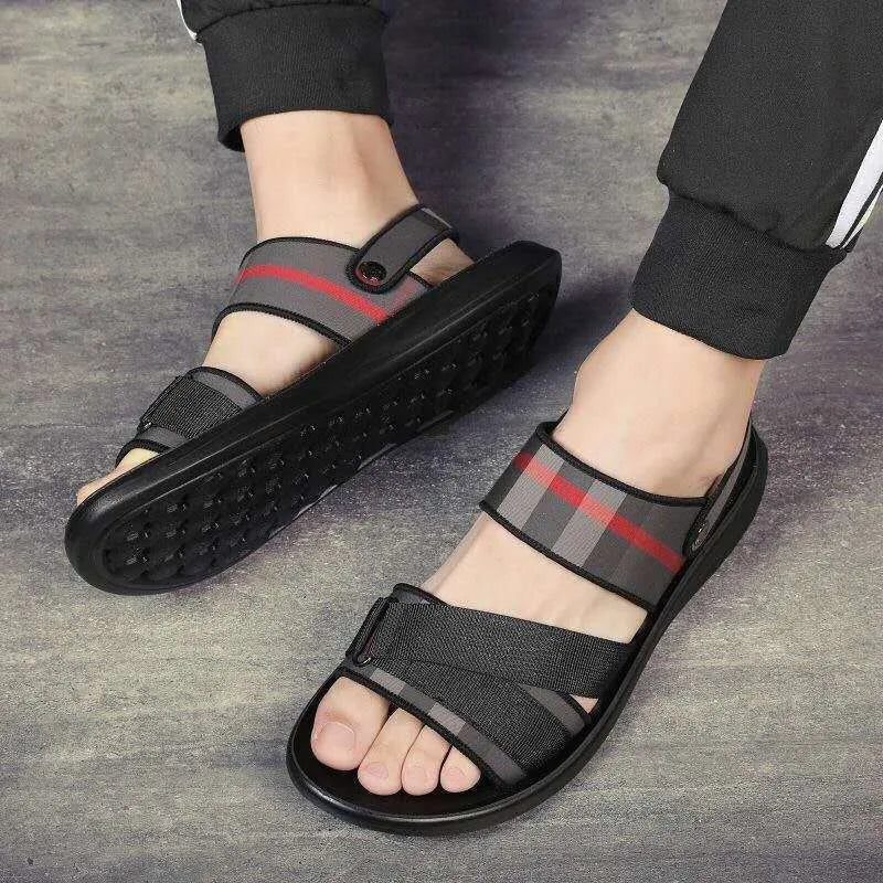 Youth summer sports sandals with Lycra upper and polyurethane sole in various sizes