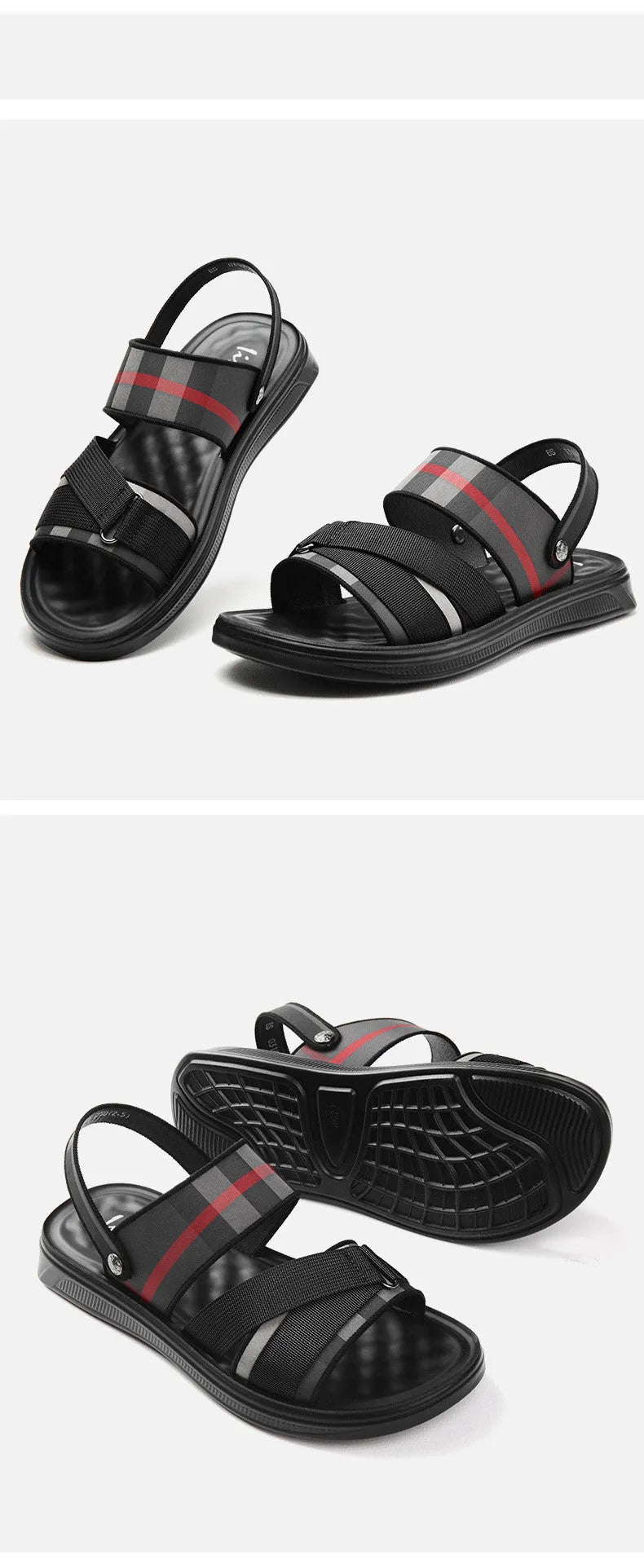 Youth summer sports sandals with Lycra upper and polyurethane sole in various sizes