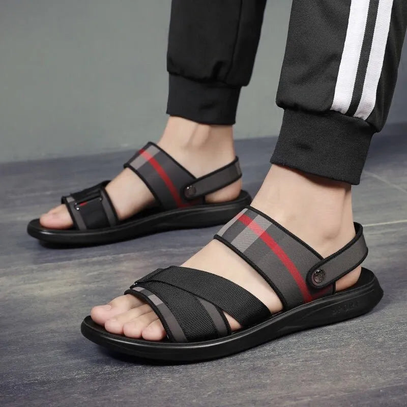 Youth summer sports sandals with Lycra upper and polyurethane sole in various sizes