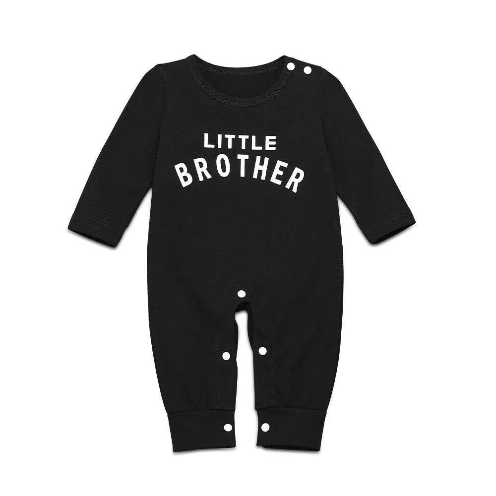 Male Alphabet long sleeved romper for newborn baby in cotton, black colour, sizes 70-100