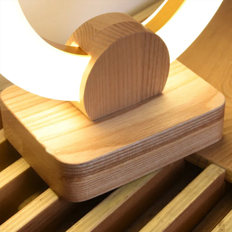 Wooden art circular chandelier with acrylic shade, 20cm diameter, Nordic style for living room