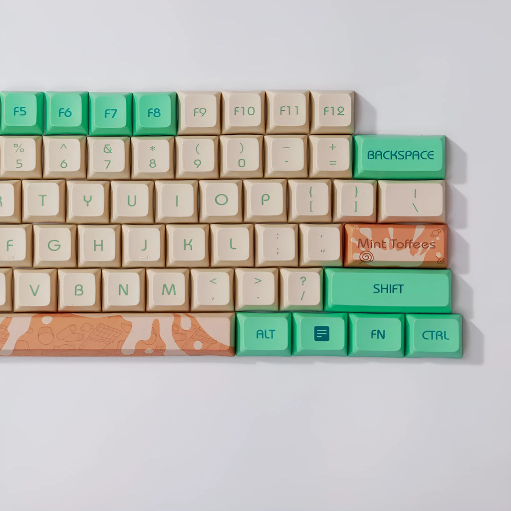 Mint Toffee DSA profile PBT sublimation mechanical keyboard keycap set with XDA104 layout
