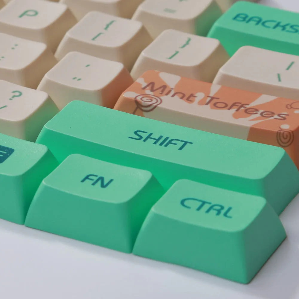 Mint Toffee DSA profile PBT sublimation mechanical keyboard keycap set with XDA104 layout