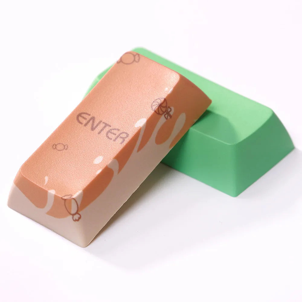 Mint Toffee DSA profile PBT sublimation mechanical keyboard keycap set with XDA104 layout