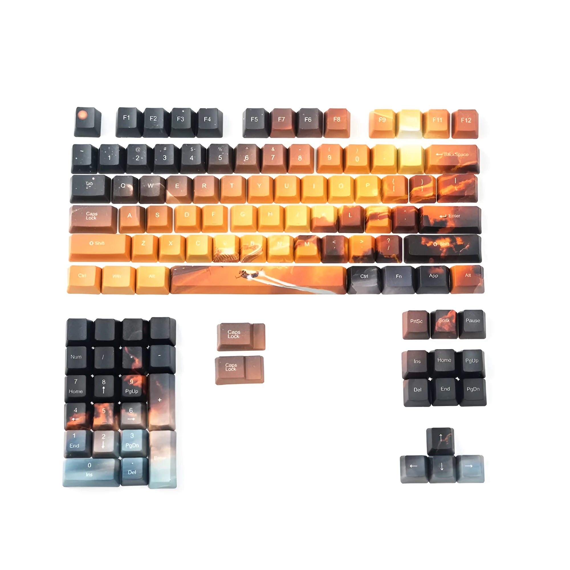 Saturn planet engraved mechanical keyboard keycaps with O-Ring design for Cherry MX switches