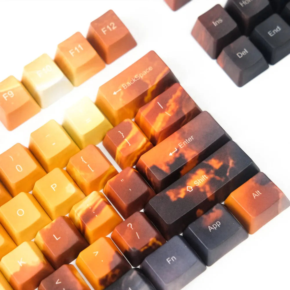 Saturn planet engraved mechanical keyboard keycaps with O-Ring design for Cherry MX switches