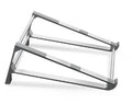 Aluminium alloy notebook computer stand with tablet holder in dark gray, compact desktop riser for laptop