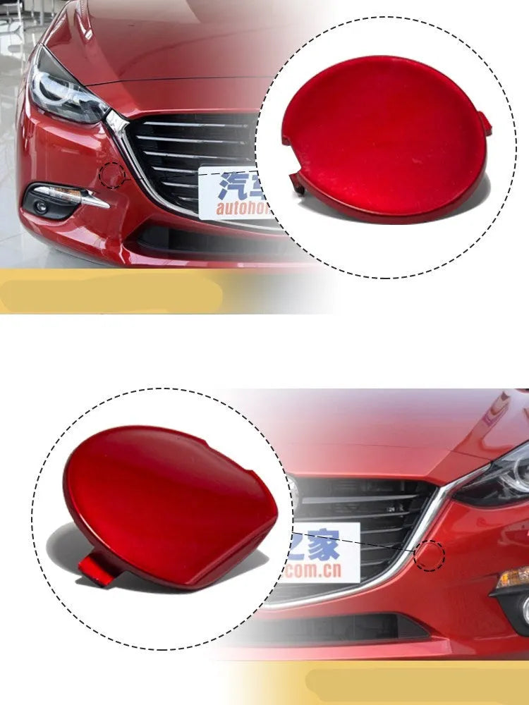 Mazda 3 Axela sedan rear bumper trailer cover in Soul Red – 2014-2019 model