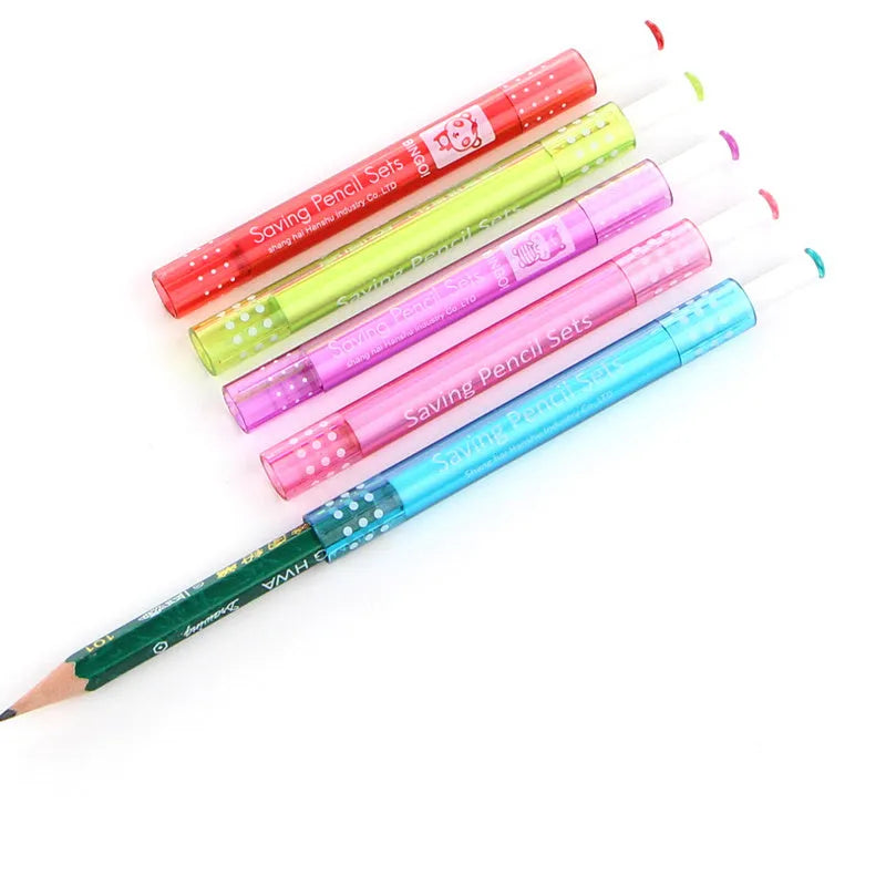 A 9cm long pencil extender for 0.7mm mechanical pencils, shown with colour-coded pack options.