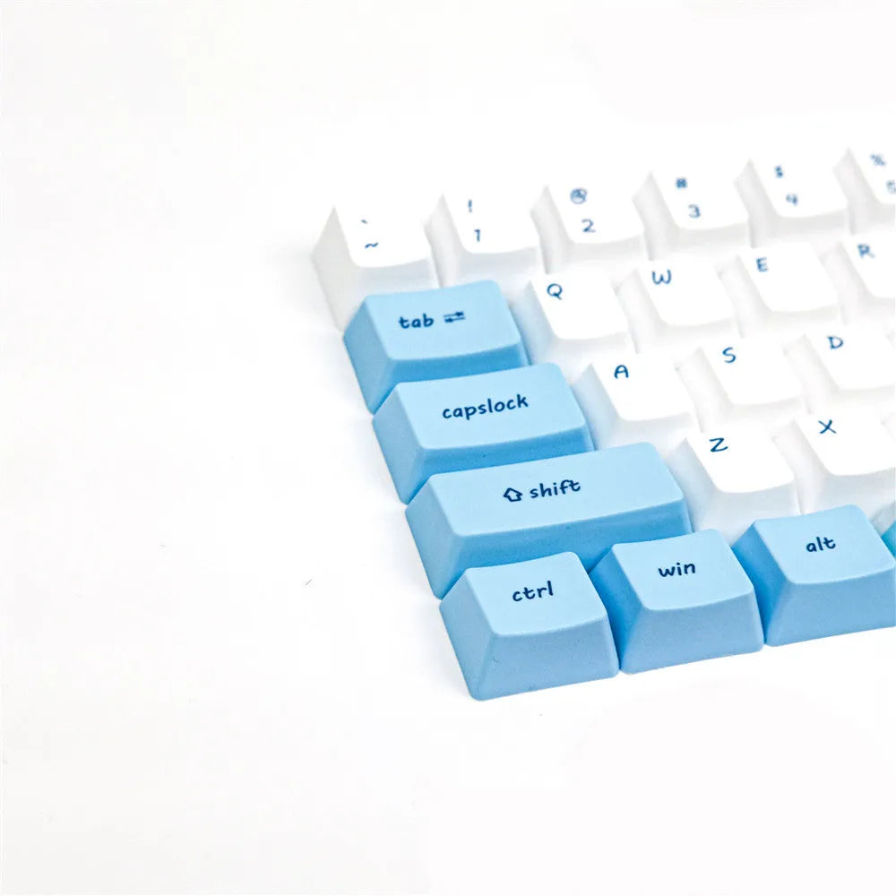 PBT sublimation keycap set with girl cherry blossom anime design for 61-key mechanical keyboards