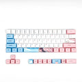 PBT sublimation keycap set with girl cherry blossom anime design for 61-key mechanical keyboards