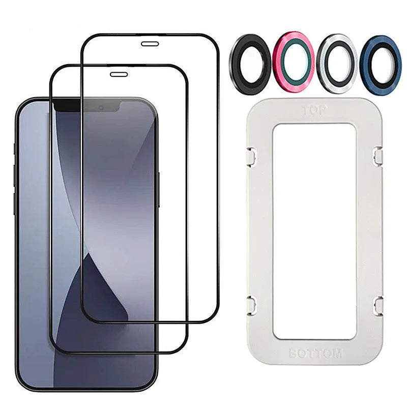 Tempered glass iPhone screen protector showing anti-fingerprint and scratch-resistant properties