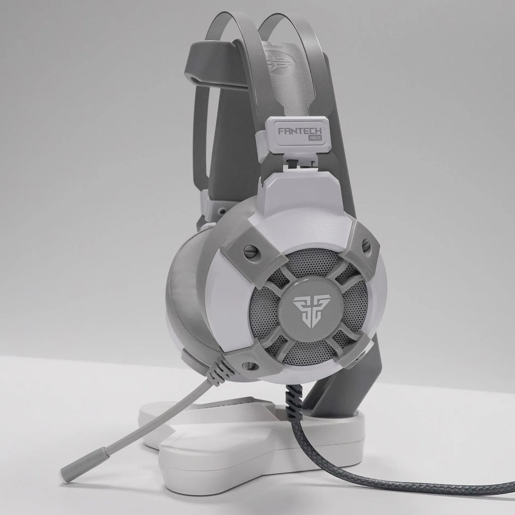 FANTECH HG11 black USB gaming headset with RGB lights showing microphone and 7.1 surround sound branding