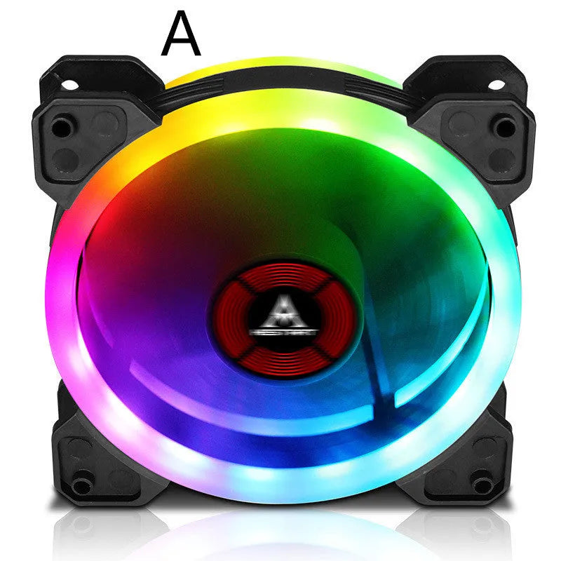 12cm computer case fan with camouflage pattern and multicolour RGB lighting
