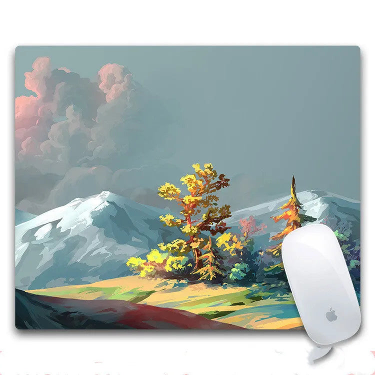 Custom A4 rubber and cloth mouse pad with printed design, non-slip base, 240x200mm.
