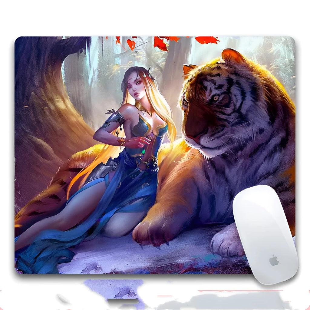 Custom A4 rubber and cloth mouse pad with printed design, non-slip base, 240x200mm.