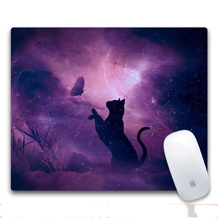 Custom A4 rubber and cloth mouse pad with printed design, non-slip base, 240x200mm.