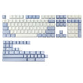 Set of two-colour PBT mechanical keyboard keycaps in black, blue, and purple colour combination