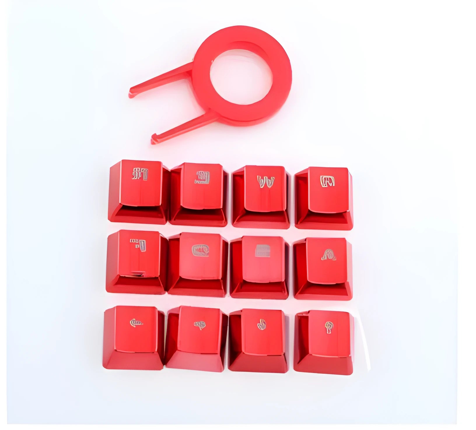 Redragon set of 12 metallic red PBT double-shot keycaps for mechanical keyboard function row