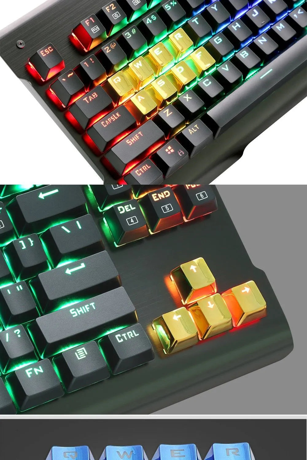 Redragon set of 12 metallic red PBT double-shot keycaps for mechanical keyboard function row