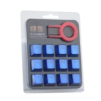 Redragon set of 12 metallic red PBT double-shot keycaps for mechanical keyboard function row