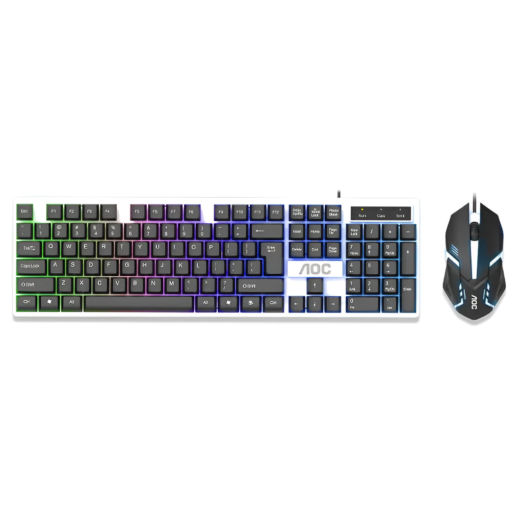 Manipulator Game Glow wired keyboard and mouse set in black with USB cables