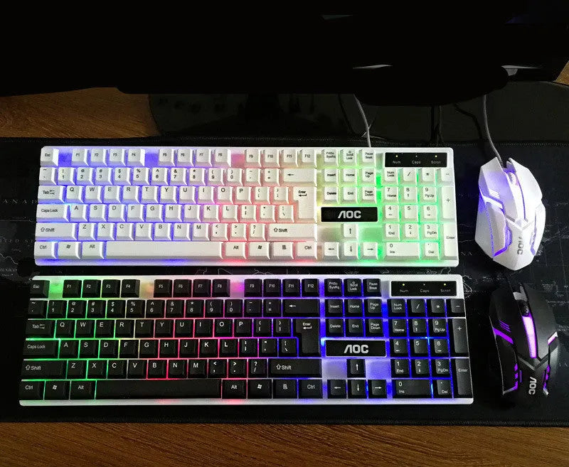 Manipulator Game Glow wired keyboard and mouse set in black with USB cables